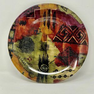 Handmade Tribal Print Glass Display Plate